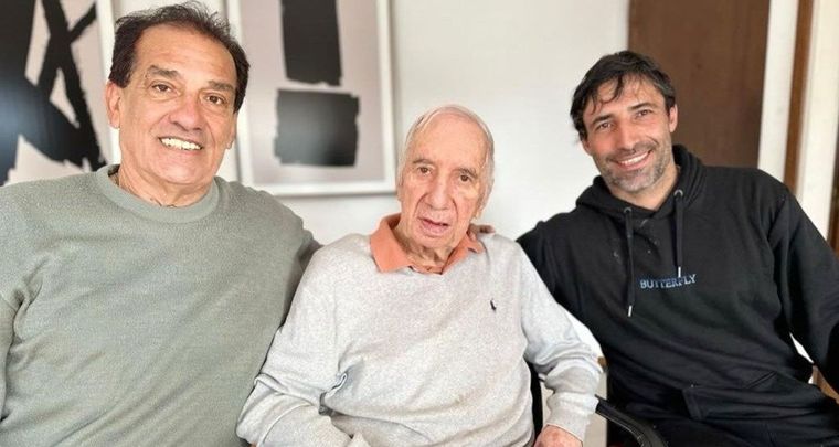 La foto de Bilardo con Lemme y Farías. Foto: Redes