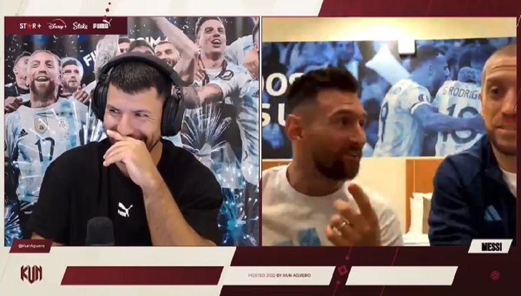 El Kun, Messi y el Papu se divirtieron en Twitch Foto: Captura