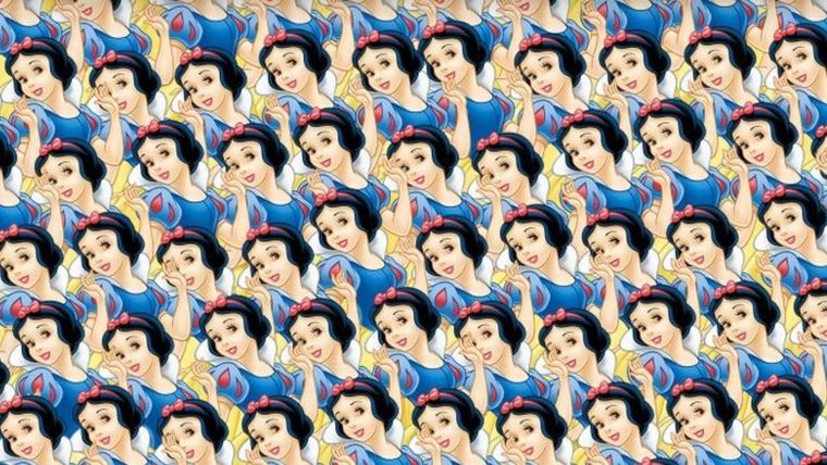Acertijo visual, reto visual, Blancanieves Pinterest