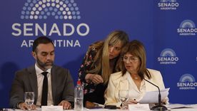 Patricia Bullrich y Juliana Di Tullio en el debate por la reforma laboral en el Senado. Patricia Bullrich y Juliana Di Tullio en el debate por la reforma laboral en el Senado.