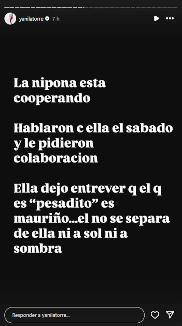 Datos de Yanina Latorre sobre la China Suárez. Datos de Yanina Latorre sobre la China Suárez.