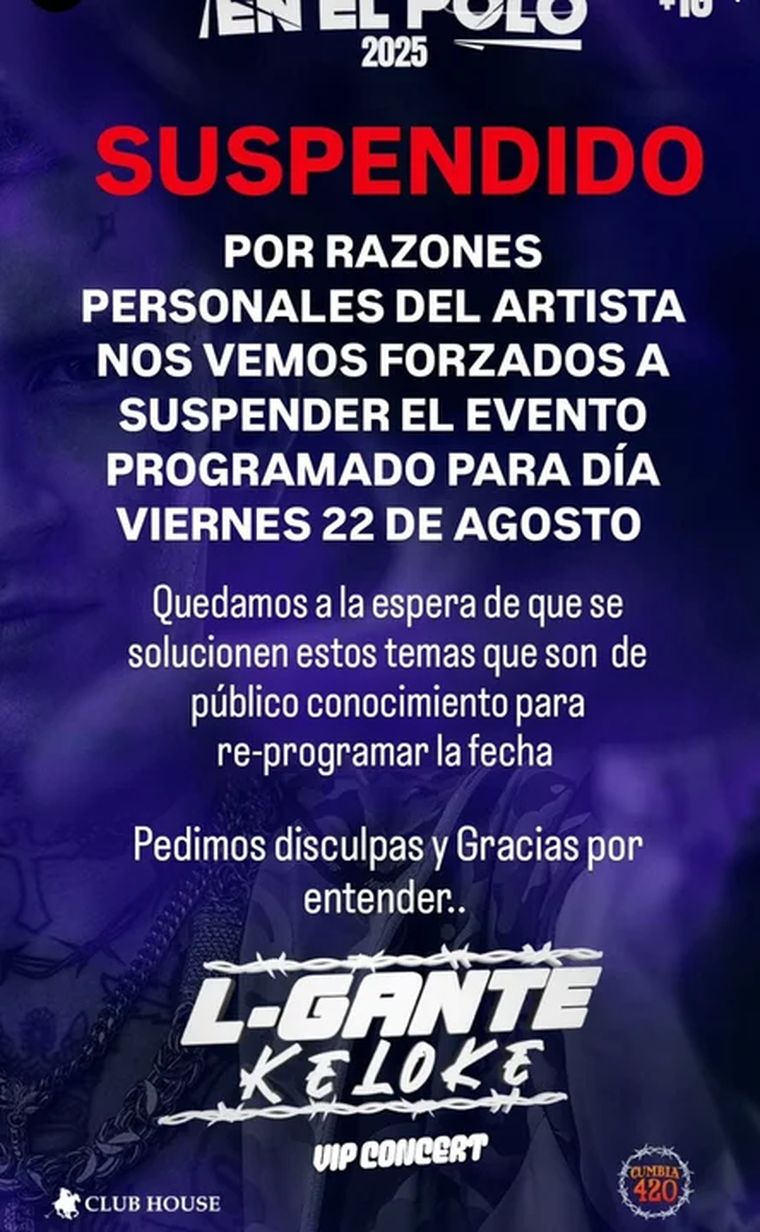 L-Gante atraviesa una delicada situación laboral tras ser incluido en la lista de deudores alimentarios, lo que le impide salir del territorio nacional. L-Gante atraviesa una delicada situación laboral tras ser incluido en la lista de deudores alimentarios, lo que le impide salir del territorio nacional.