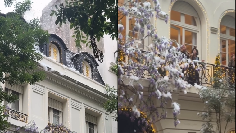 La casa de Ramiro Arzuaga volvió a aparecer nevada por la Navidad.