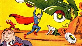 La primera portada de cómic de Superman en 1938. La primera portada de cómic de Superman en 1938.