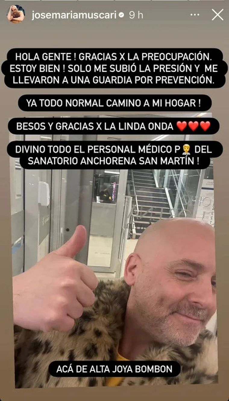 El dramaturgo contó en sus redes sociales cómo continuó tras el alarmante episodio en el estudio de Telefe. El dramaturgo contó en sus redes sociales cómo continuó tras el alarmante episodio en el estudio de Telefe.