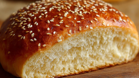 Receta de pan de hamburguesa con sésamo Receta de pan de hamburguesa con sésamo