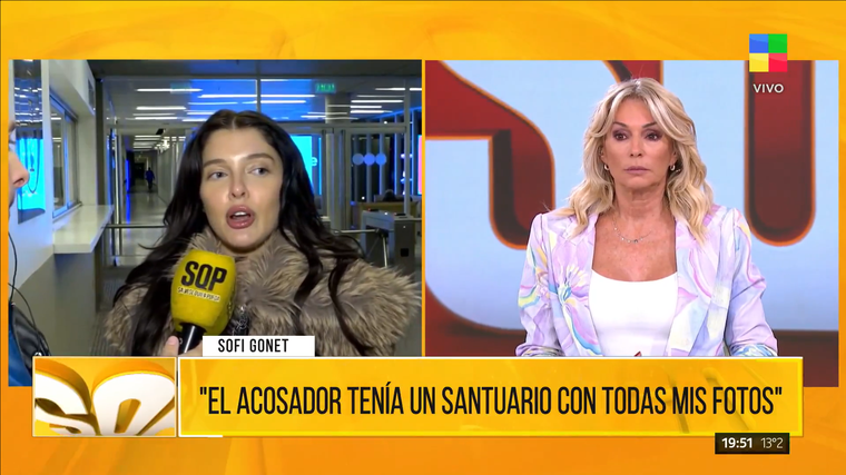 Sofía Gonet habló de su acosador luego de que amenazó a Homer Pettinato en pleno vivo. Sofía Gonet habló de su acosador luego de que amenazó a Homer Pettinato en pleno vivo. 