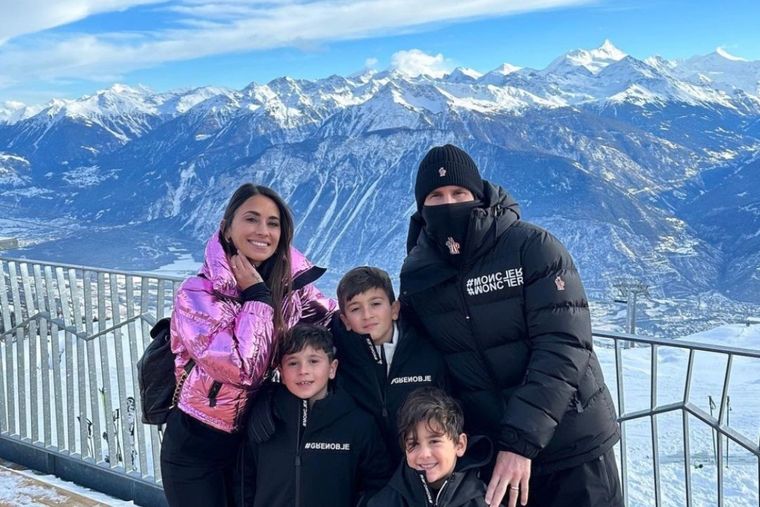 La familia Messi pasa unos maravillosos días en un exclusivo centro de esquí