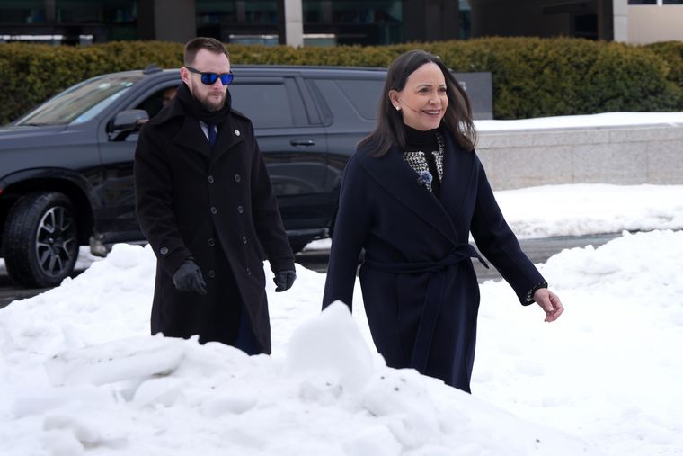 Marco Rubio recibió a María Corina Machado en el Departamento de Estado.