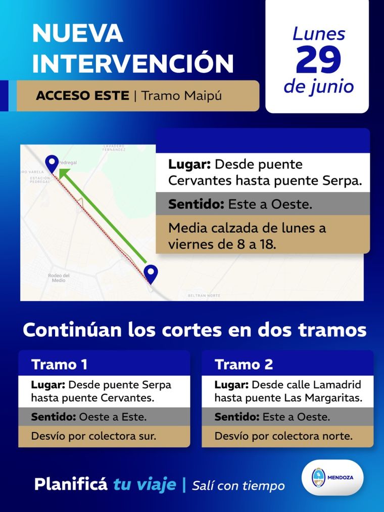 El nuevo desvió en el Acceso Este comenzará el lunes. El nuevo desvió en el Acceso Este comenzará el lunes.
