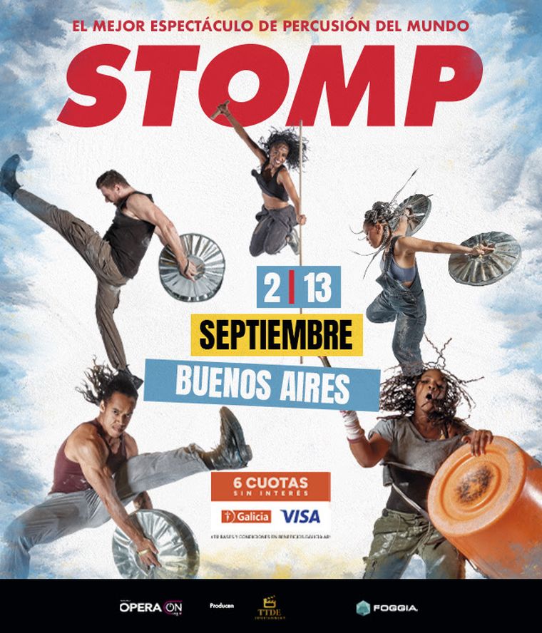 STOMP se va a presentar del 2 al 13 de septiembre de 2026 en el Teatro Ópera de Buenos Aires. STOMP se va a presentar del 2 al 13 de septiembre de 2026 en el Teatro Ópera de Buenos Aires.