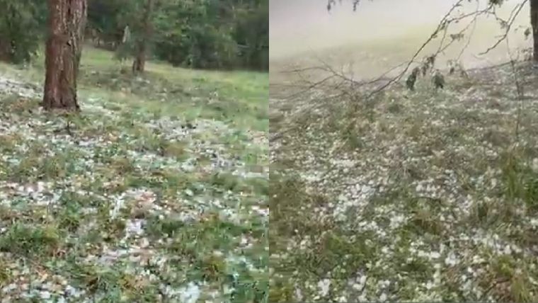 Las imágenes de la caída de granizo en General Belgrano, Buenos Aires.