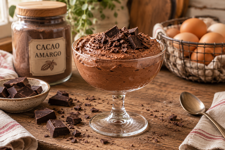 Probá esta mousse de chocolate con 2 huevos duros y cacao amargo