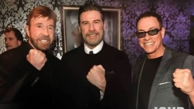Norris, junto a John Travolta y Jean-Claude Van Damme.