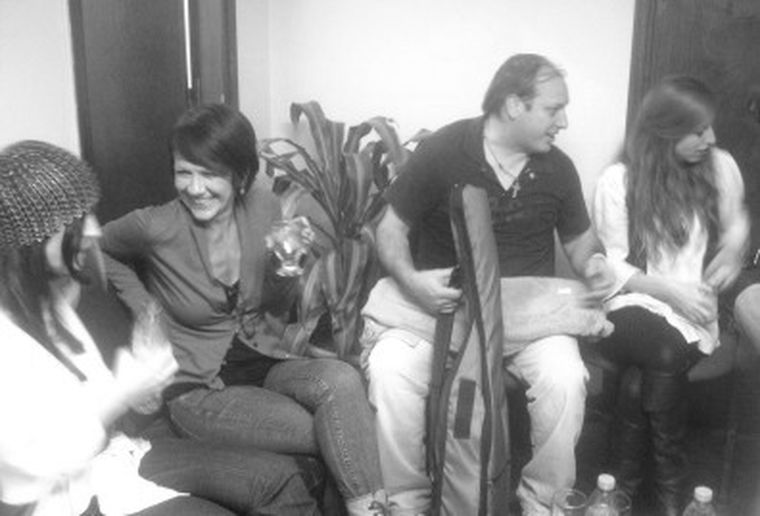 Esther Goris, Sandra Russo y al final Anabel Cherubito.