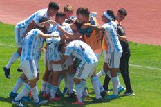El festejo del gol de Argentina La Sub-20 festejó el gol de Garnacho contra Panamá.