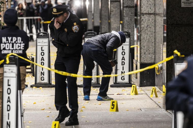 La escena del homicidio en pleno centro de Manhattan, Nueva York Foto: EFE