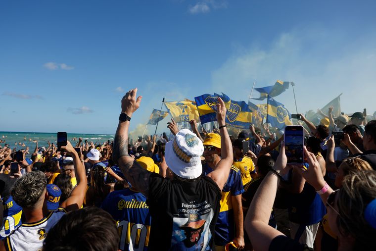 La cuenta de la Conmebol Libertadores reflejó el banderazo de los hinchas de Boca en Miami ¡Coparon Miami! Un movimiento popular llamado Boca Juniors. Otro banderazo histórico, postearon. 