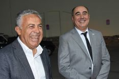 Alfredo Cornejo junto a Santiago Laugero en la cena anual de la FEM.