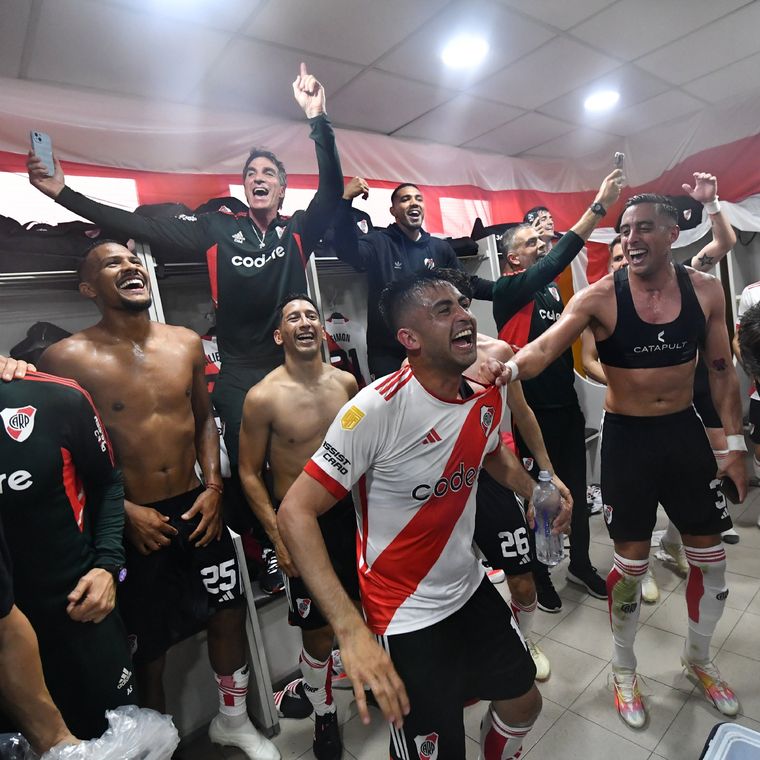 River celebró con todo la victoria lograda en La Bombonera Foto: Noticias Argentinas