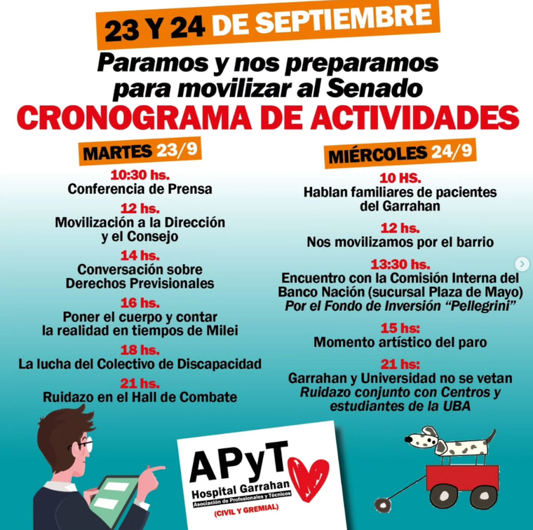 Desde la Asociación de Profesionales y Técnicos del Hospital Garrahan anunciaron un nuevo paro a lo largo de dos jornadas. Desde la Asociación de Profesionales y Técnicos del Hospital Garrahan anunciaron un nuevo paro a lo largo de dos jornadas.