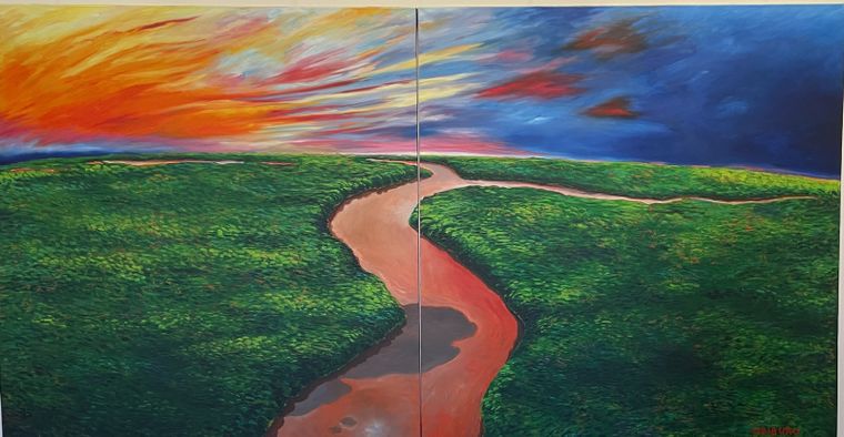 Nicolás García Uriburu, “Amazonia en peligro” 1996 Foto: Arteba.