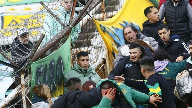 Los hinchas de Aldosivi protagonizaron un escandaloso episodio durante el partido ante Newells en Mar del Plata.