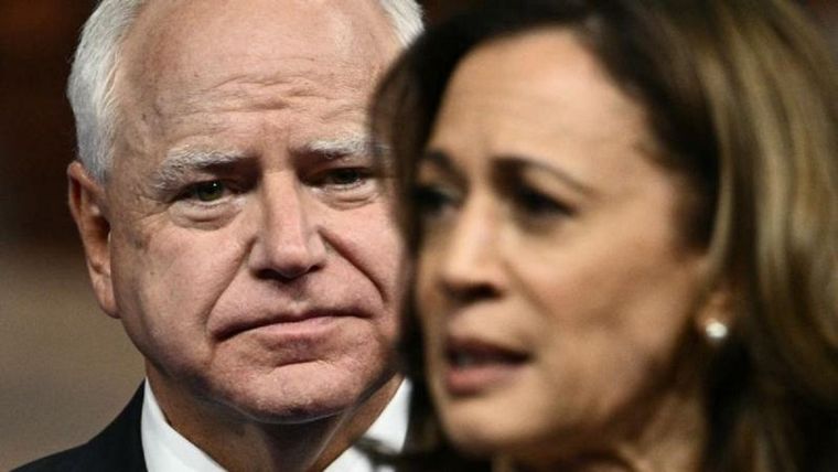 Kamala Harris escogió a Tim Walz, de 60 años, curtido en la política y con un pasado en la docencia, como su número dos. Foto: GETTY Images