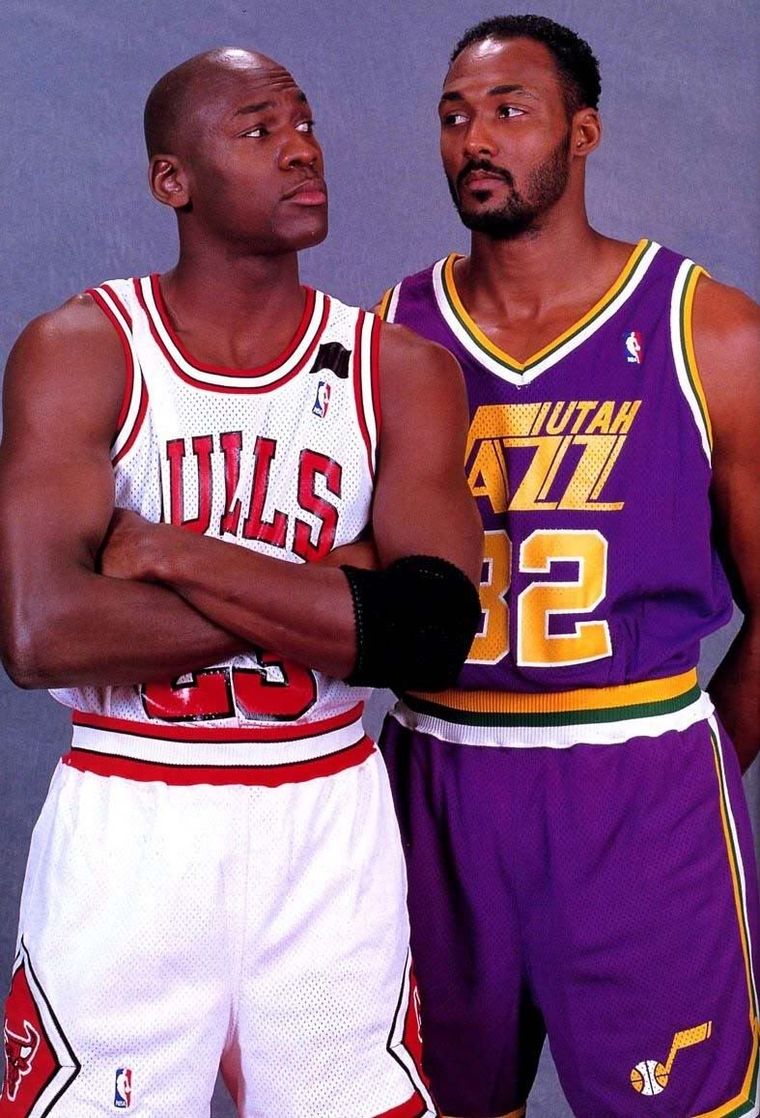 Michael Jordan y Karl Malone.