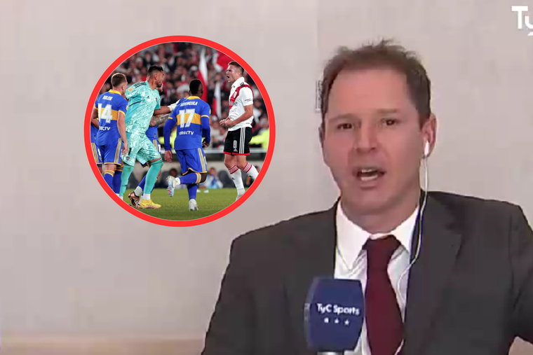 Brito criticó a Palavecino por su festejo, pero también aseguró que los de Boca exageraron Foto: TyC Sports