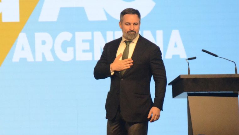 El líder de VOX, Santiago Abascal, en la primera edición de CPAC en Argentina. Foto: Juan Mateo Aberastain/MDZ