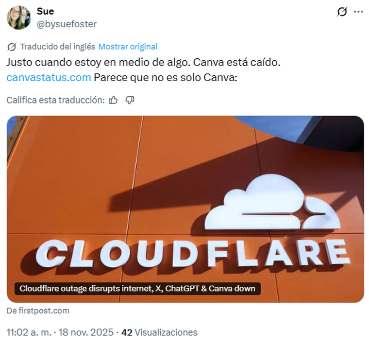 La plataforma de diseño Canva se suma a la lista de sitios caídos. La plataforma de diseño Canva se suma a la lista de sitios caídos.