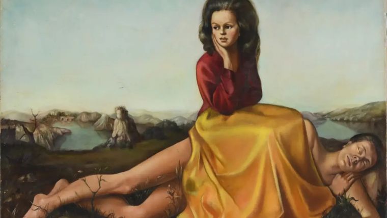 Leonor Fini, “Mujer sentada sobre un hombre desnudo” Foto: Gentileza