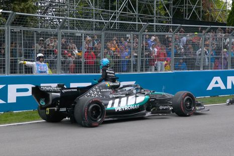 George Russell abandonó el Gran Premio de Canadá. George Russell abandonó el Gran Premio de Canadá.
