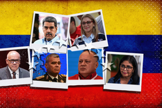 Arriba: Nicolás Maduro y Cilia Flores. Abajo de izquierda a derecha: Jorge Rodríguez, Vladimir Padrino, Diosdado Cabello y Delcy Rodríguez. Fotos: Getty