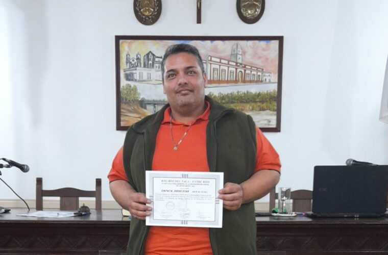 Diego Zapata, el concejal de Juntos por el Cambio de Rosario del Tala.