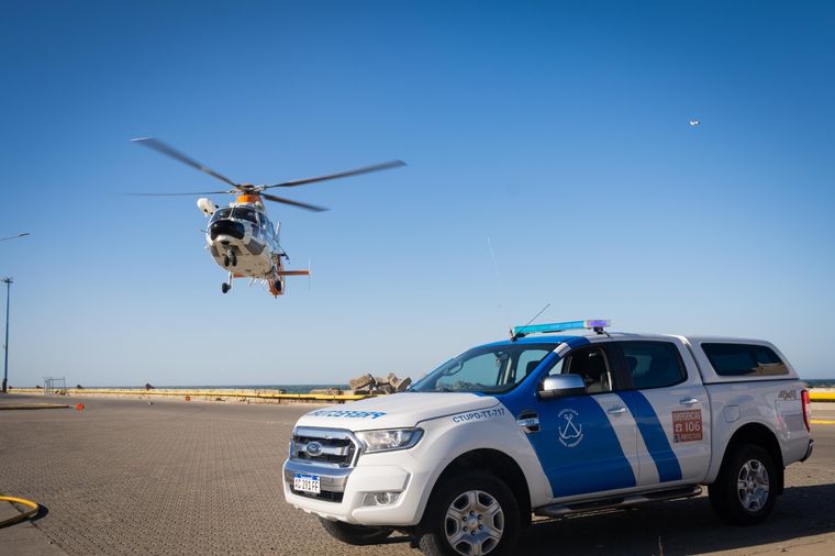 La Prefectura rescató al tripulante en alta mar y lo trasladó a tierra rápidamente. Foto: Prefectura Naval