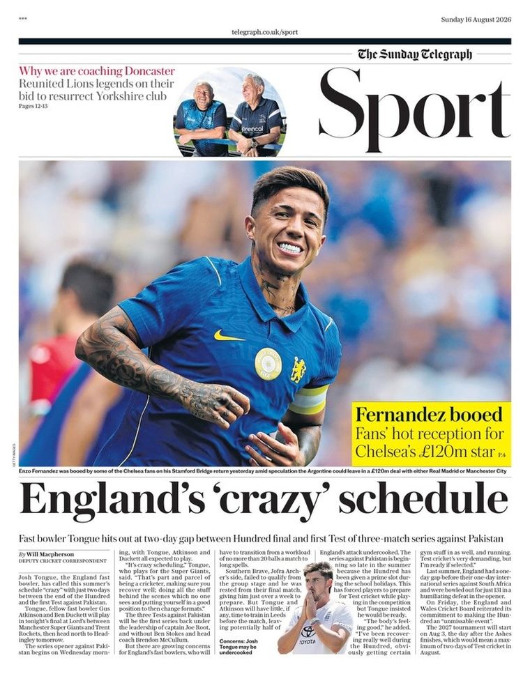La prensa inglesa apuntó contra Enzo Fernández La prensa inglesa apuntó contra Enzo Fernández