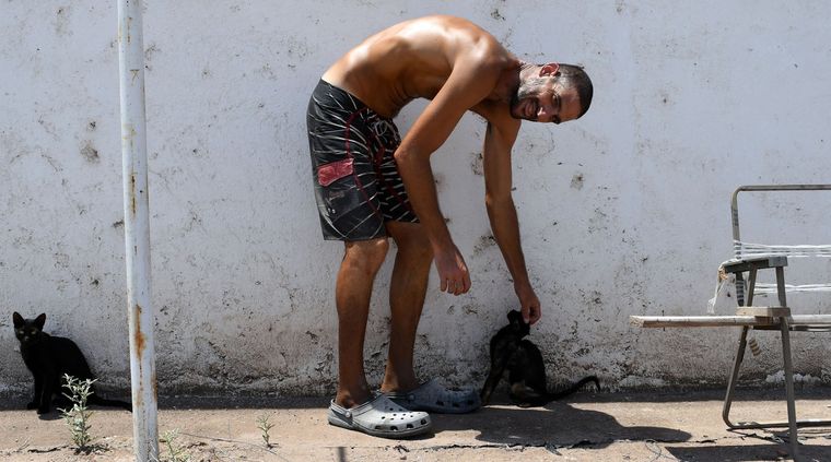 Gil Pereg junto a algunos de los muchos animales con los que convivía en su casa. Gil Pereg junto a algunos de los muchos animales con los que convivía en su casa.