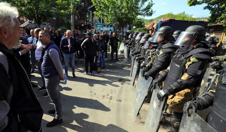 Kosovo OTAN manifestantes La situación en el norte de Kosovo es particularmente tensa. Foto: Efe.
