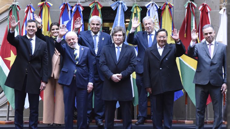 Milei en la última cumbre del Mercosur, en Buenos Aires