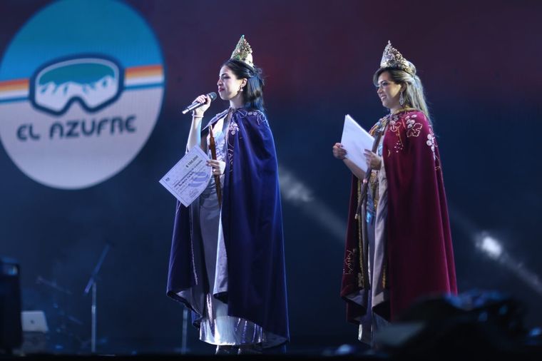 La virreina de Malargüe, Rosario Cabello, dando su discurso el día de la coronación.&nbsp;