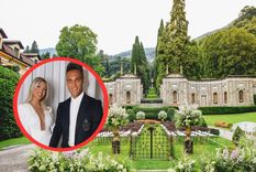 Lautaro Martínez y Agustina Gandolfo se casaron en un lujoso hotel del Lago De Como
