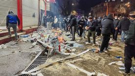 Protesta este jueves en Kermanshah, Irán.