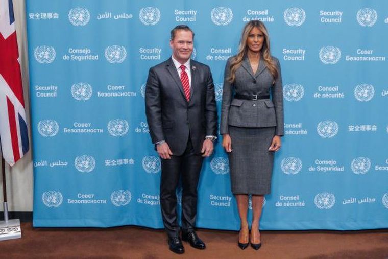 Melania Trump en la ONU. Melania Trump en la ONU.