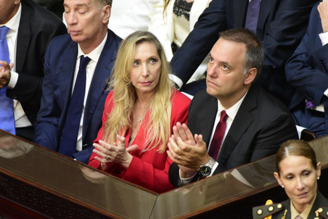 Karina Milei y Manuel Adorni en la apertura de sesiones ordinarias. Karina Milei y Manuel Adorni en la apertura de sesiones ordinarias.