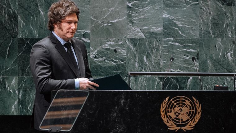 Javier Milei durante su discurso. Foto: EFE