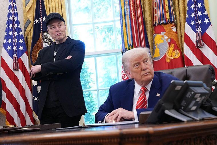 Los últimos momentos de amistad entre Elon Musk y Donald Trump. Foto: BBC