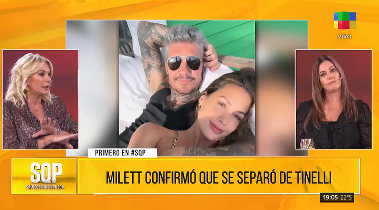 Se terminó el amor entre Milett Figueroa y Marcelo Tinelli. Se terminó el amor entre Milett Figueroa y Marcelo Tinelli. 