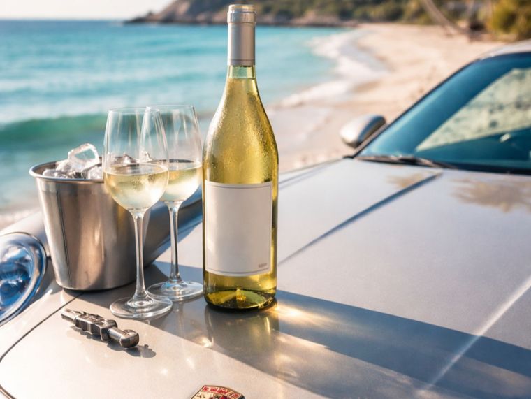 Vinos y autos en el verano de Punta del Este.